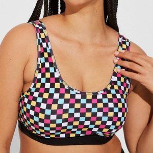 ❤️NWT VINTAGE TORRID SCOOP BRALETTE / SPORTS BRA - CHECKER PRINT - PLUS SIZE